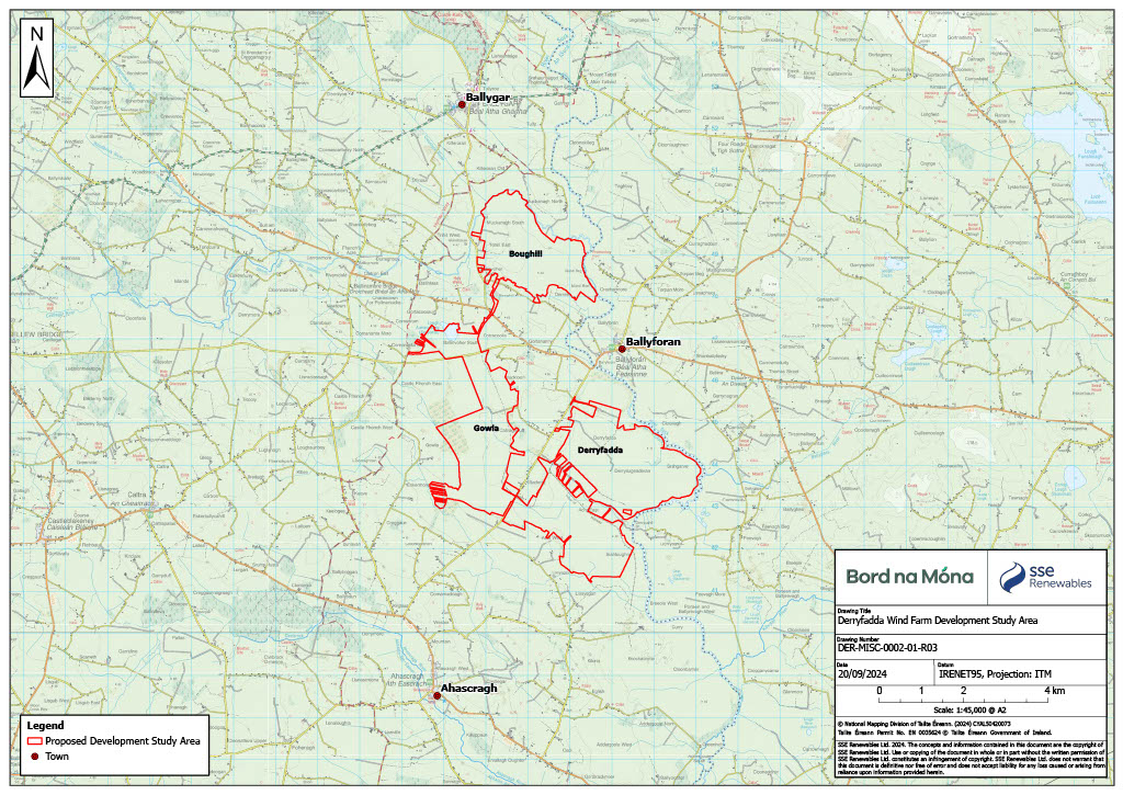 Derryfada Wind Farm Proximity Map